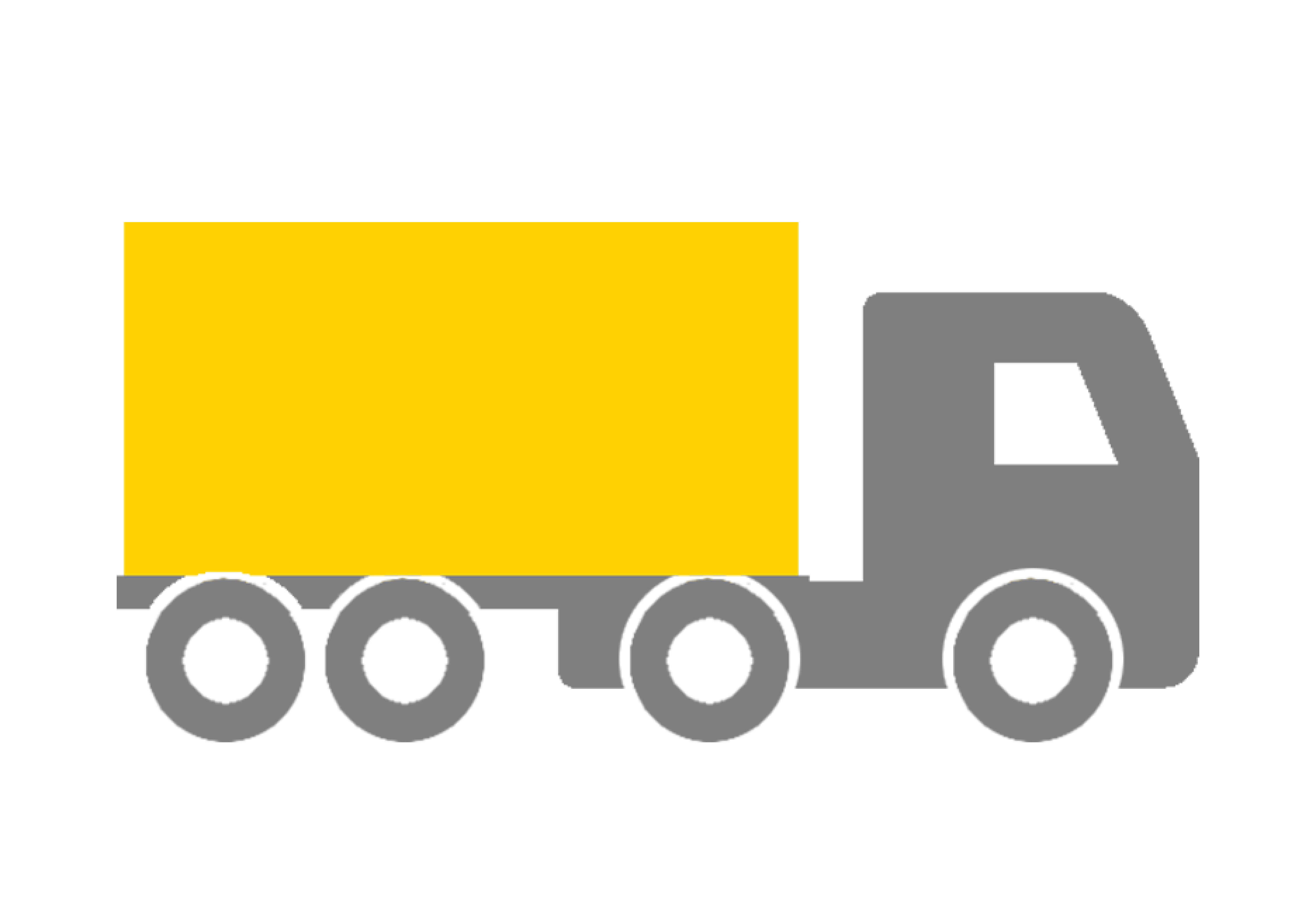 An Icon of a Truck with a yellow container.
