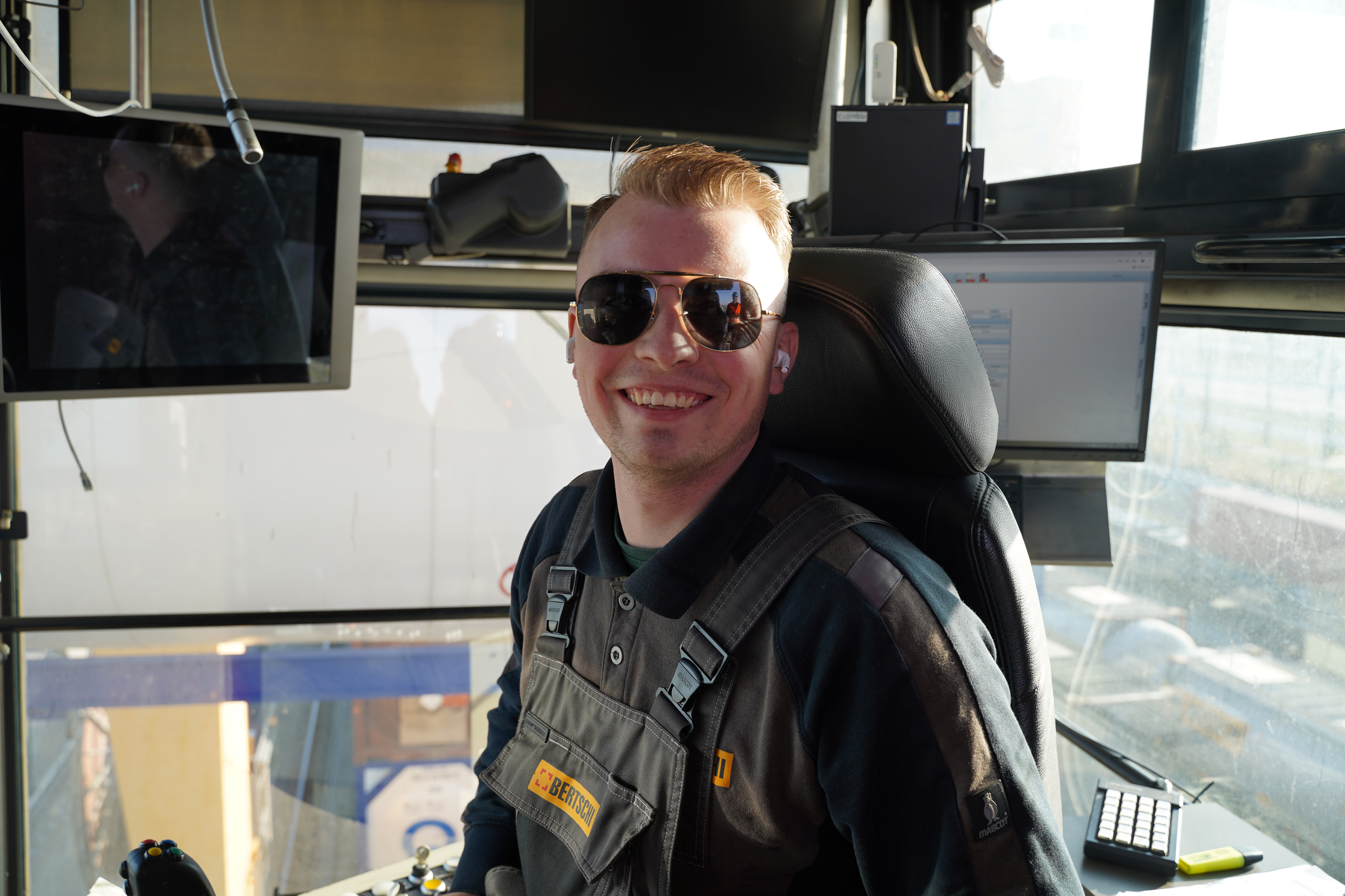 Smiling Bertschi crane operator