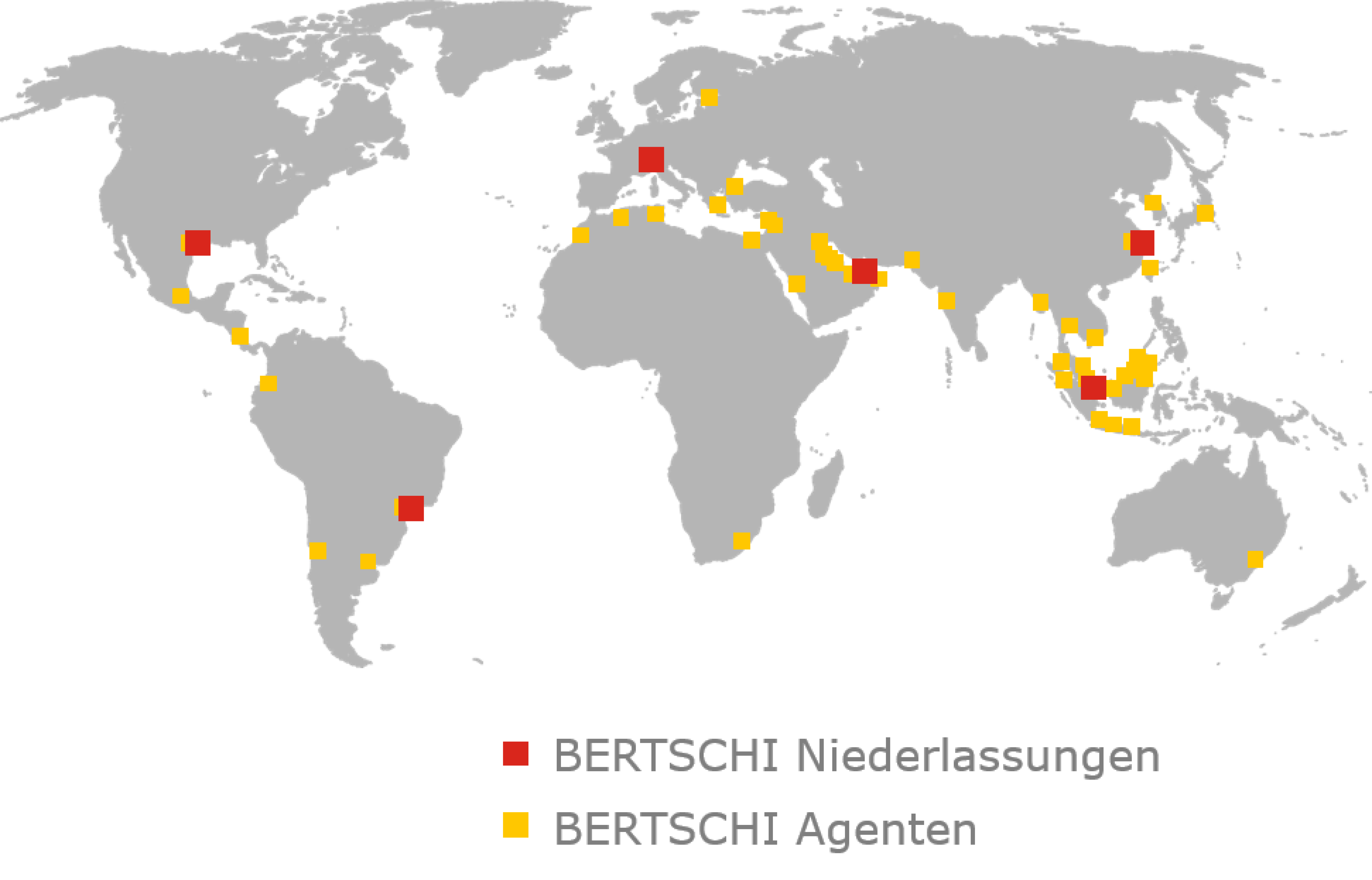 Global niederlassungen on map