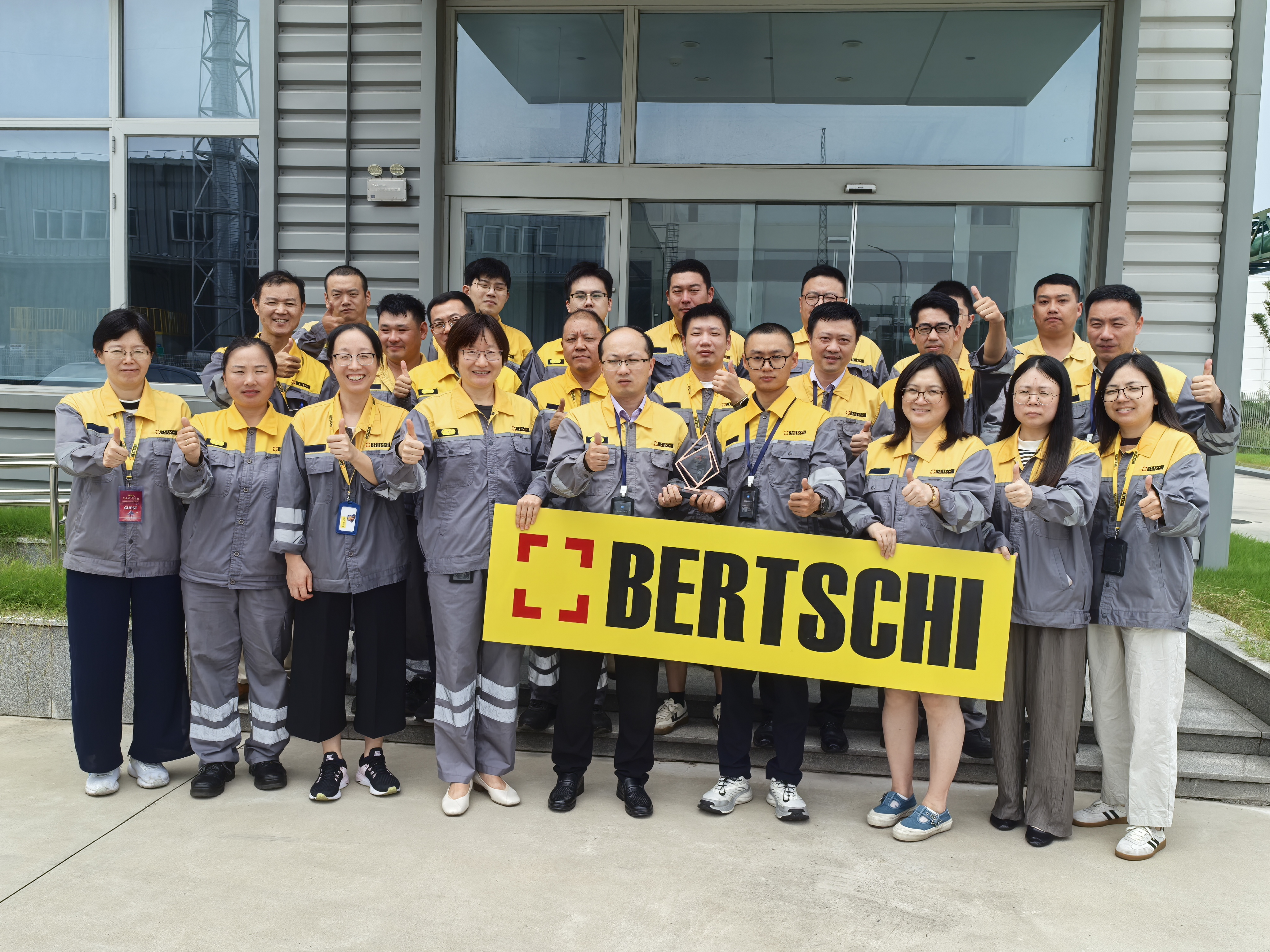 group photo of employees in ZJG China
