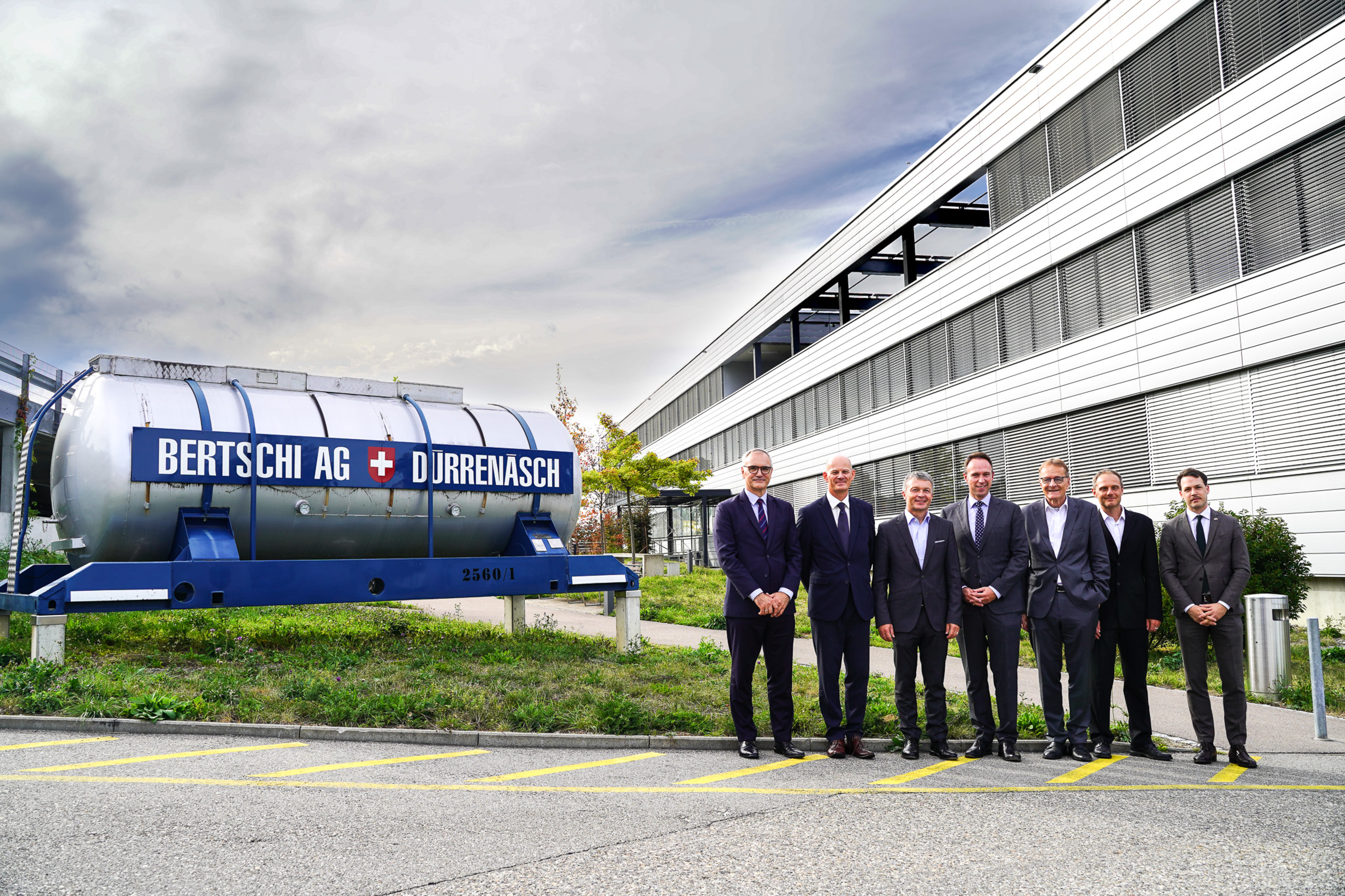 Belgian delegation posing in front of the Bertschi Headquarters with our Board of Directors