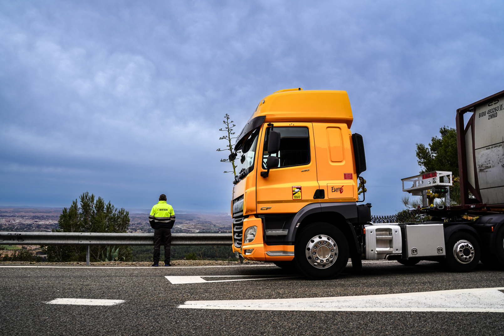 Truck on Tarragona hill with driver