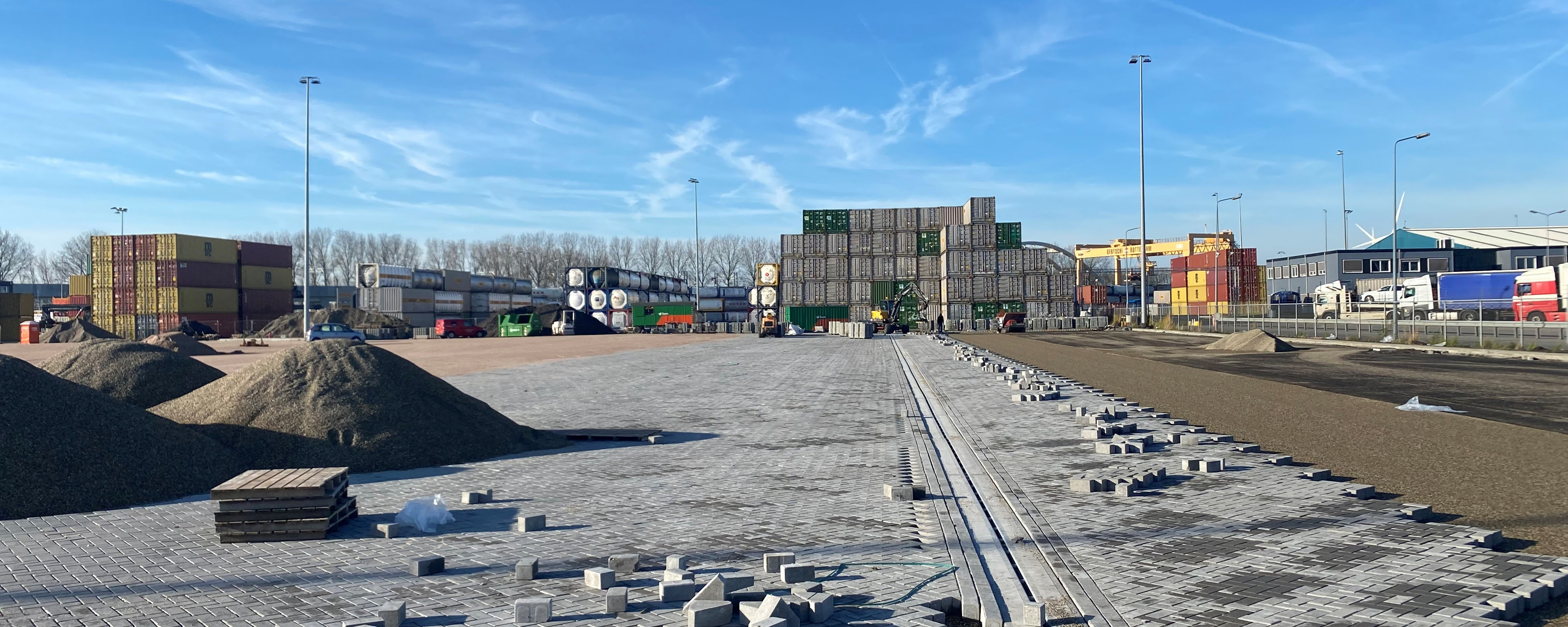 Construction view of the plot C in Bertschi Rotterdam expansion at the port of rotterdam